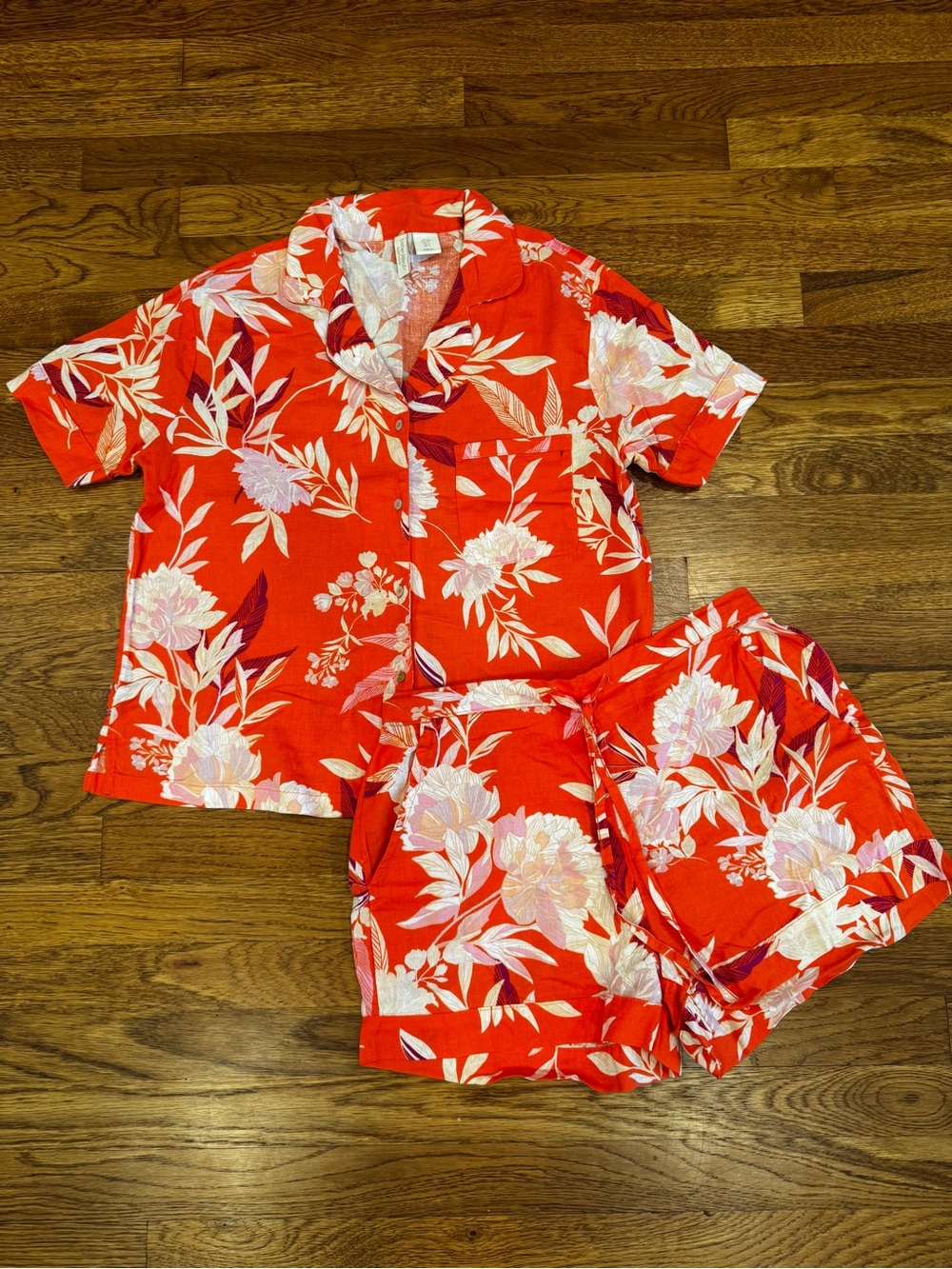 NWT Cynthia Rowley Floral Burnt Orange Pajama Set - Size Small